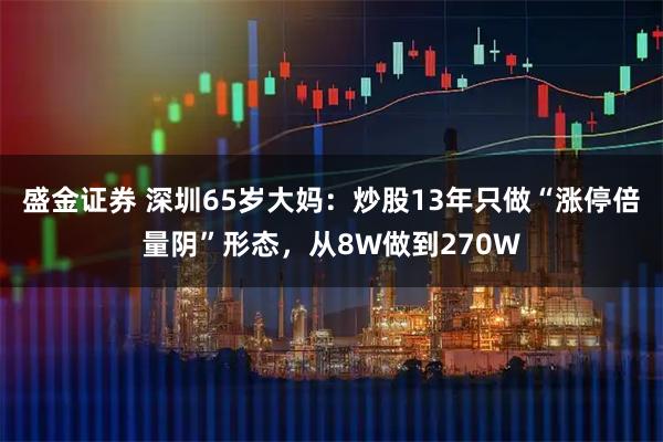 盛金证券 深圳65岁大妈：炒股13年只做“涨停倍量阴”形态，从8W做到270W